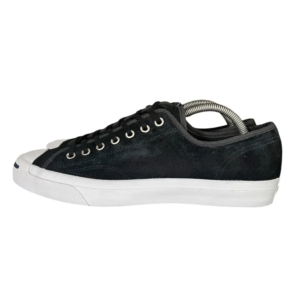 Converse Jack Purcell Low Top Sneakers Black Suede Smile Toe M9 W10.5 Shoes - Picture 3 of 5